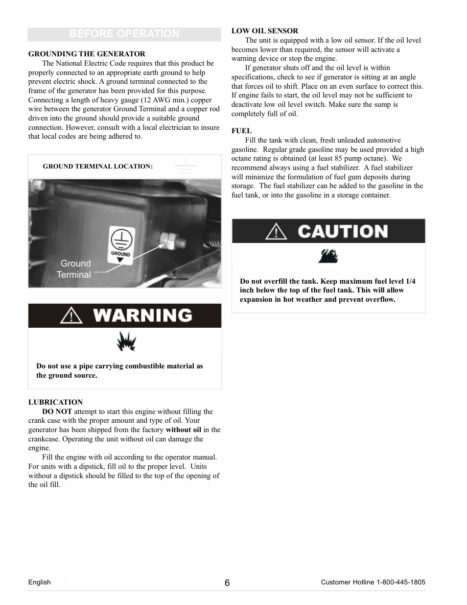 Before operation | Powermate PM0105000 User Manual | Page 6 / 40