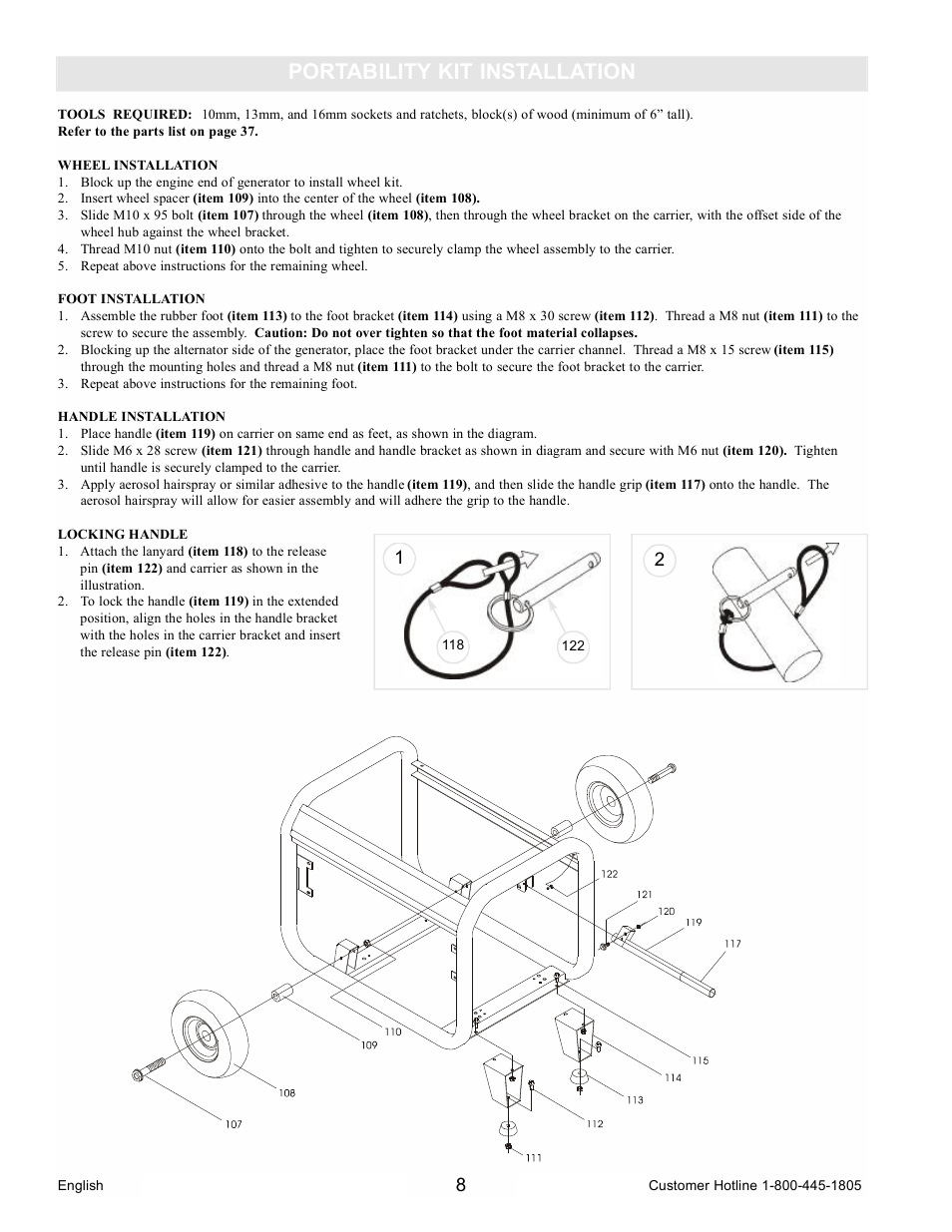 Portability kit installation | Powermate PM0105000 User Manual | Page 8 / 40