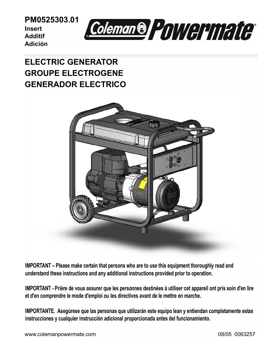 Powermate PM0525303.01 User Manual | 12 pages