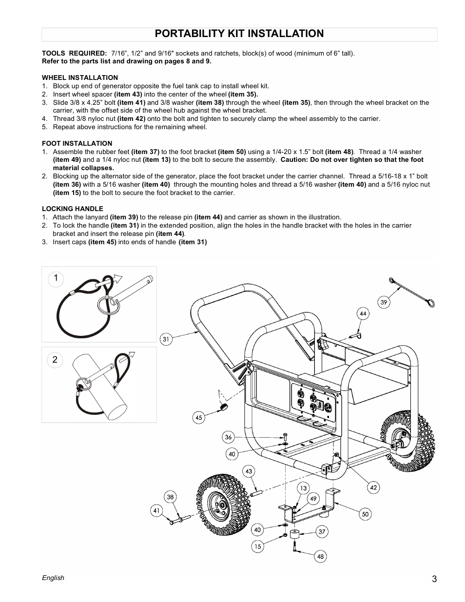 Portability kit installation | Powermate PC0545009 User Manual | Page 3 / 12