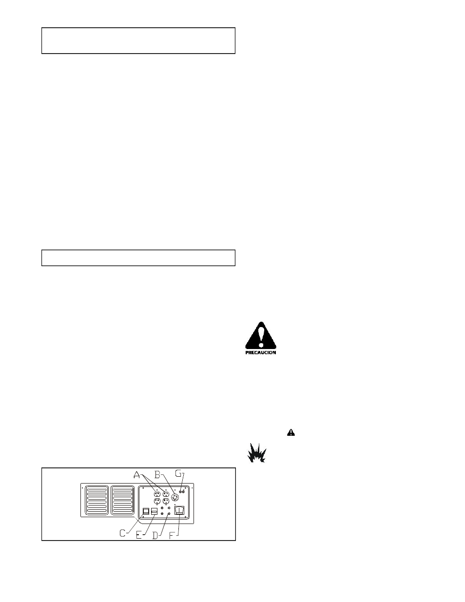 Panel de control, Caracteristicas principales del generador | Powermate PM0495501.01 User Manual | Page 7 / 12