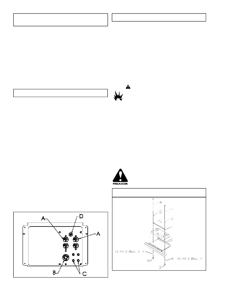 Panel de control, Arranque electrico instalación de la batería, Caracteristicas principales del generador | Powermate PM0557501.01 User Manual | Page 6 / 12