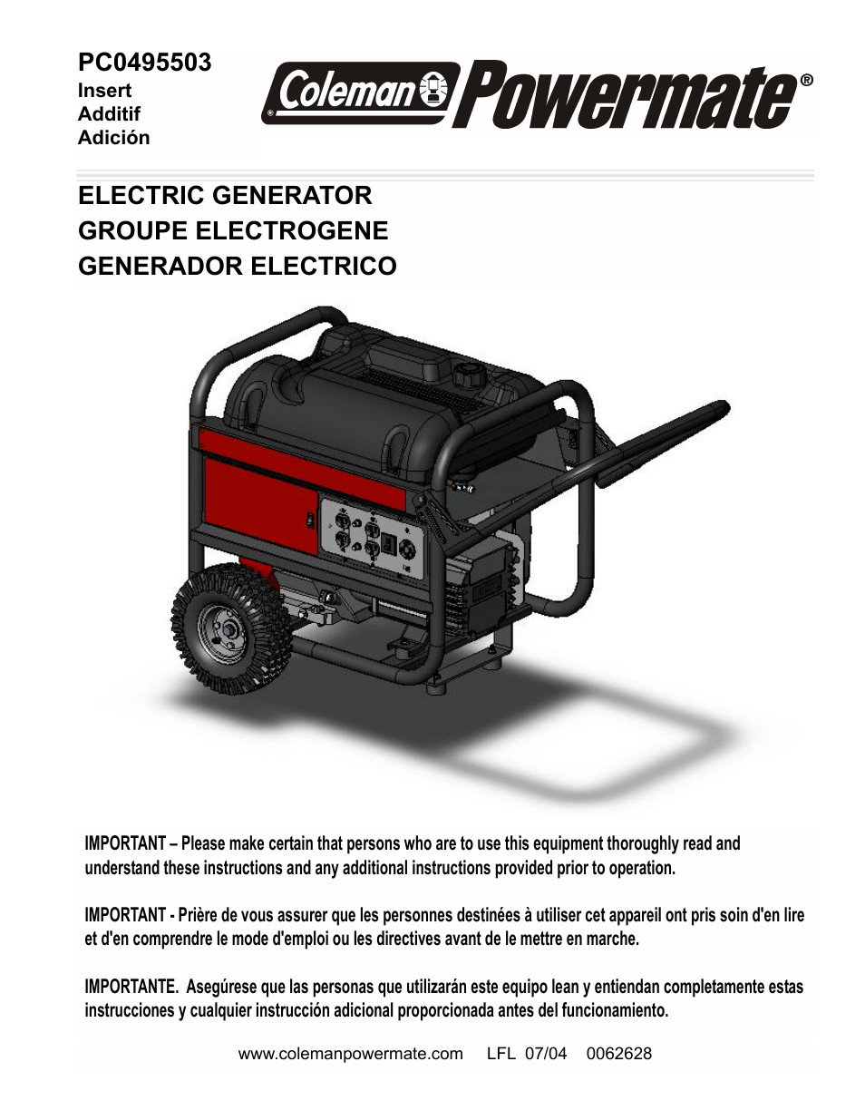Powermate PC0495503 User Manual | 12 pages