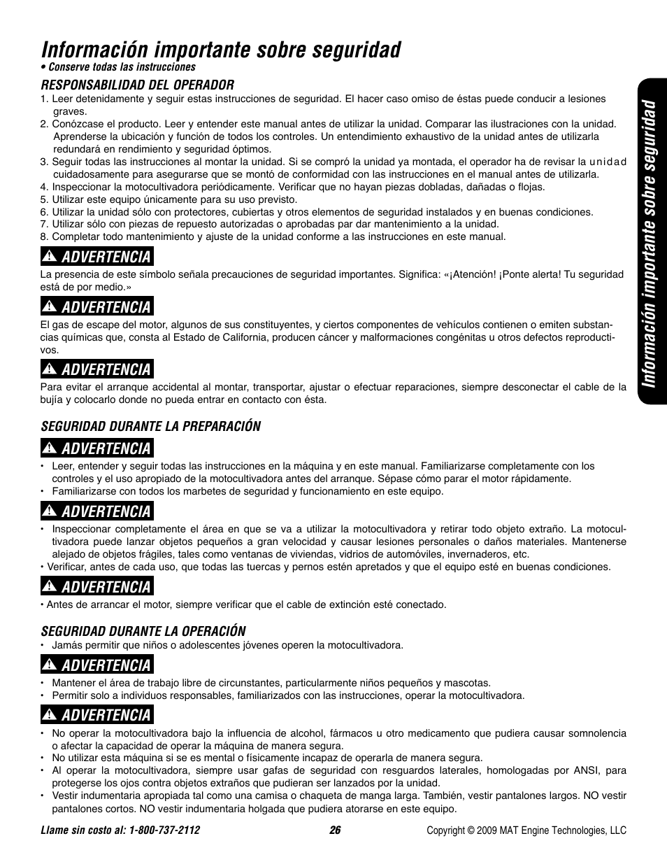 Información importante sobre seguridad, Advertencia | Powermate P-FTT-160MD User Manual | Page 27 / 48