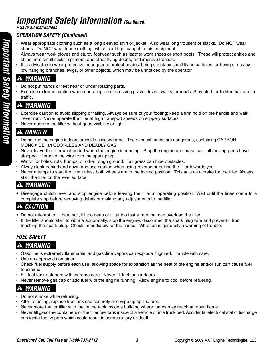 Important safety information, Warning, Danger | Caution | Powermate P-FTT-160MD User Manual | Page 4 / 48