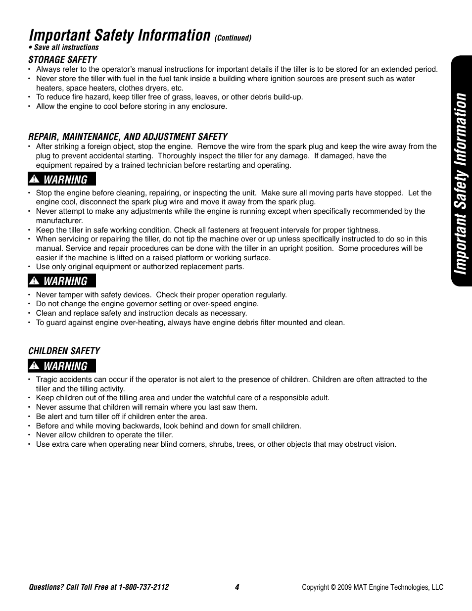 Important safety information, Warning | Powermate P-FTT-160MD User Manual | Page 5 / 48