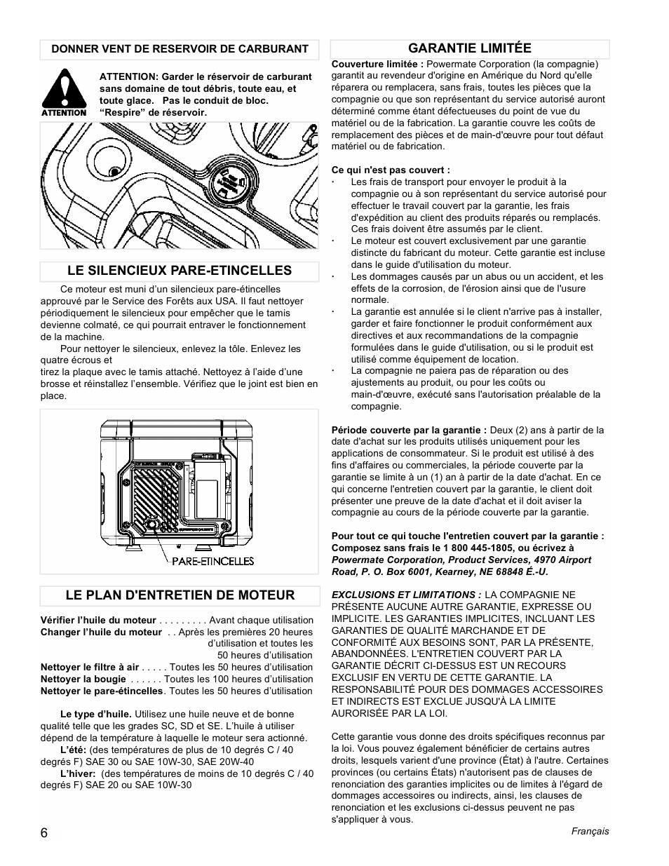 Garantie limitée | Powermate PMC401853 User Manual | Page 6 / 16