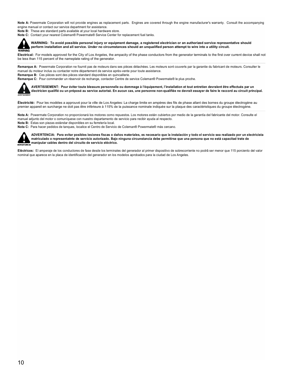 Powermate PMC545006 User Manual | Page 10 / 12