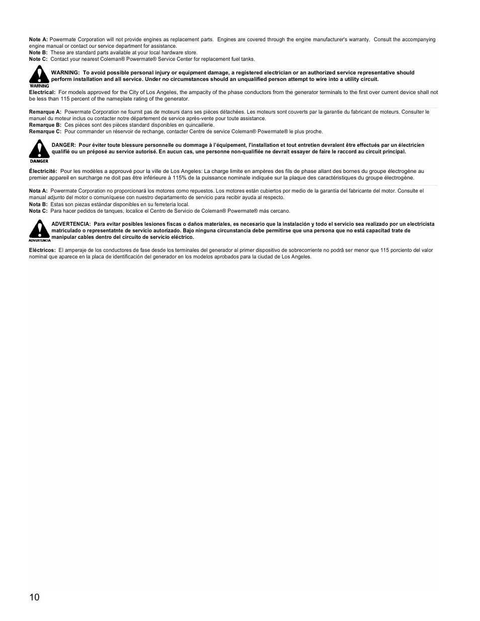 Powermate PMC543000 User Manual | Page 10 / 12