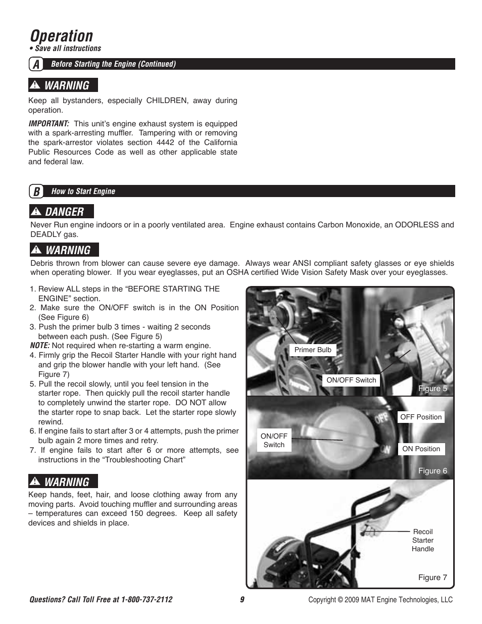Operation, Warning, Danger warning | Powermate CYCLONE P-WB-163150-[E] User Manual | Page 10 / 44
