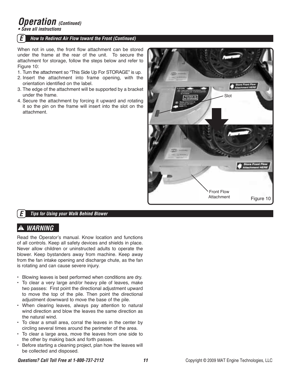 Operation, Warning | Powermate CYCLONE P-WB-163150-[E] User Manual | Page 12 / 44
