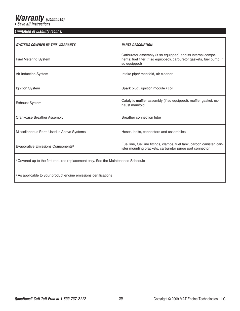 Warranty | Powermate CYCLONE P-WB-163150-[E] User Manual | Page 21 / 44