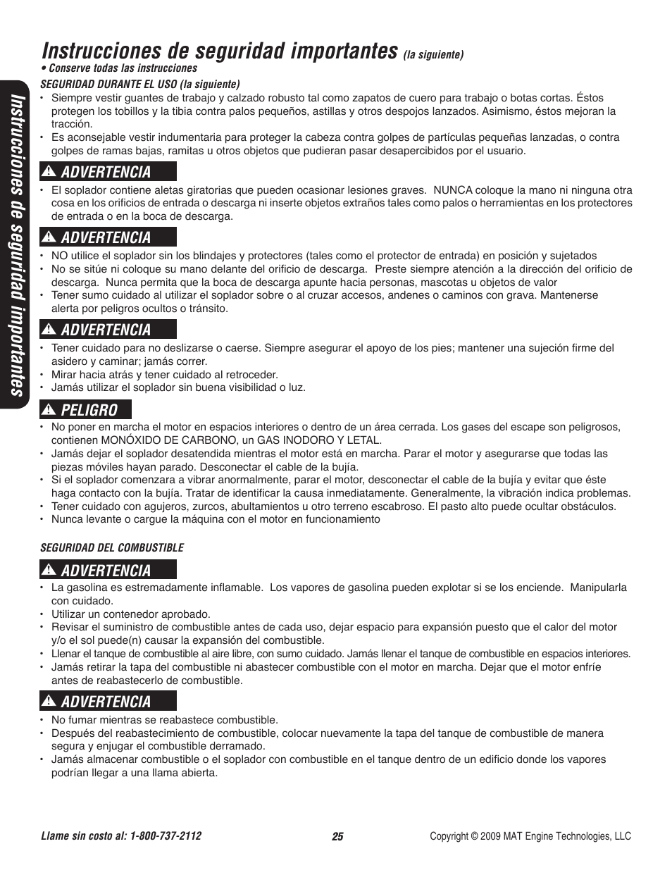 Instrucciones de seguridad importantes, Advertencia, Peligro | Powermate CYCLONE P-WB-163150-[E] User Manual | Page 26 / 44