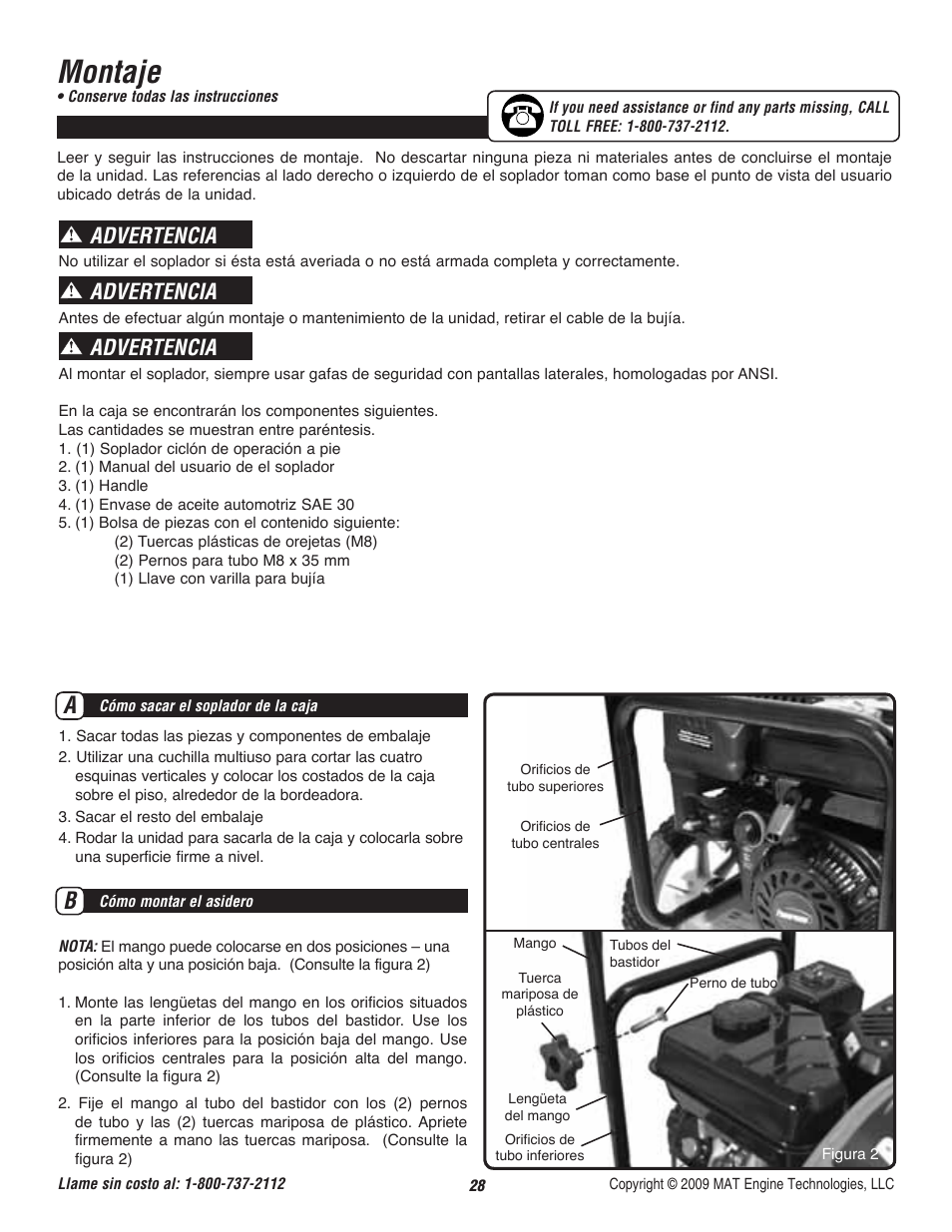 Montaje, Advertencia | Powermate CYCLONE P-WB-163150-[E] User Manual | Page 29 / 44