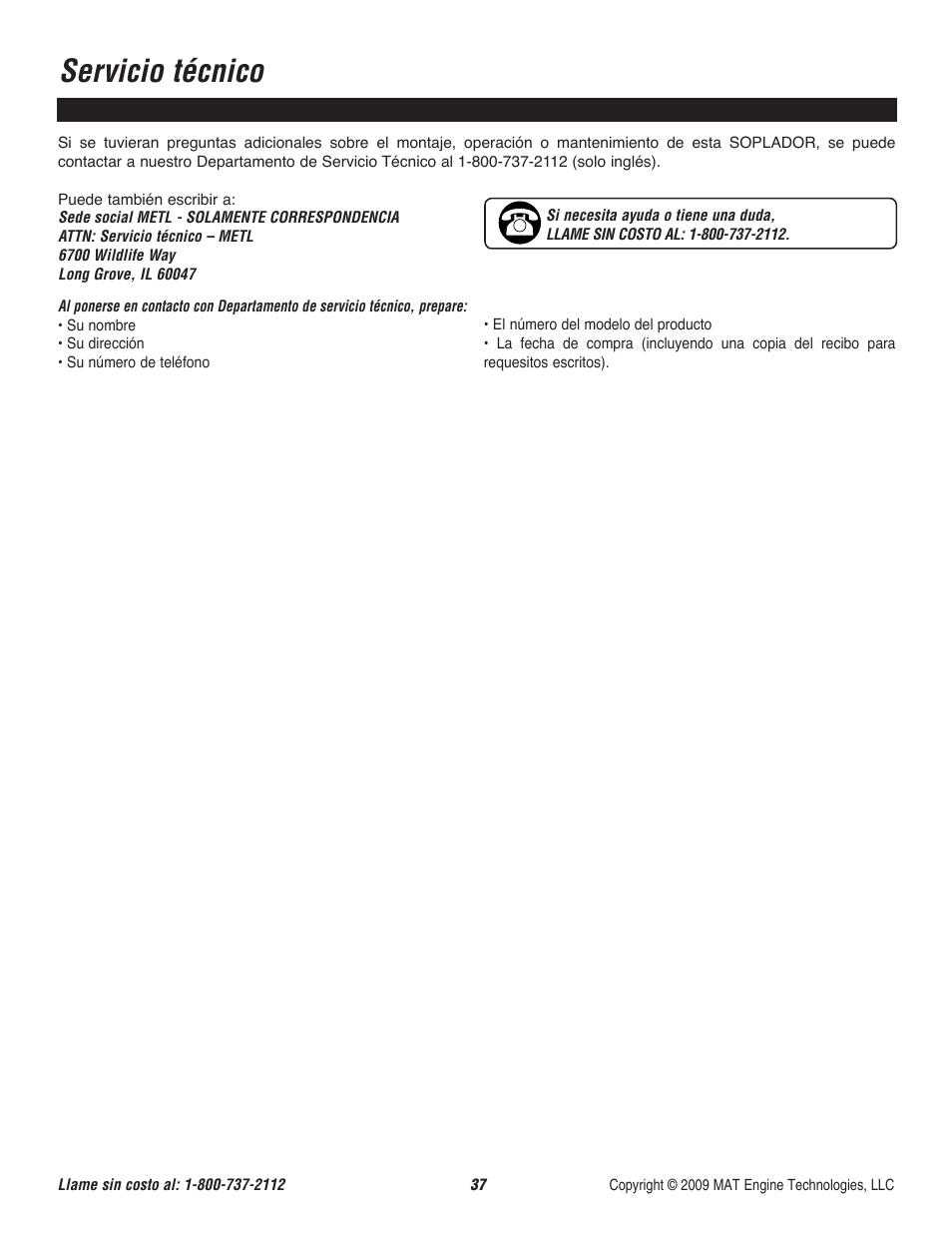 Servicio técnico | Powermate CYCLONE P-WB-163150-[E] User Manual | Page 38 / 44