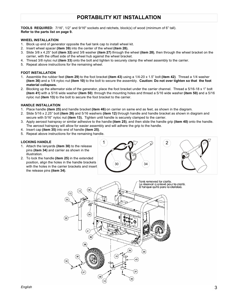 Portability kit installation | Powermate PM0116000.01 User Manual | Page 3 / 12