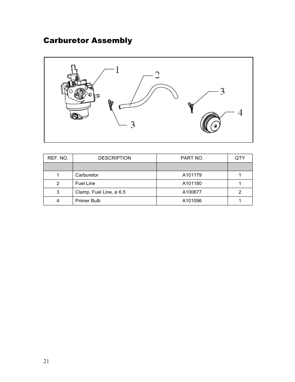 Carburetor assembly | Powermate P-WLE-1639-[E] User Manual | Page 22 / 35