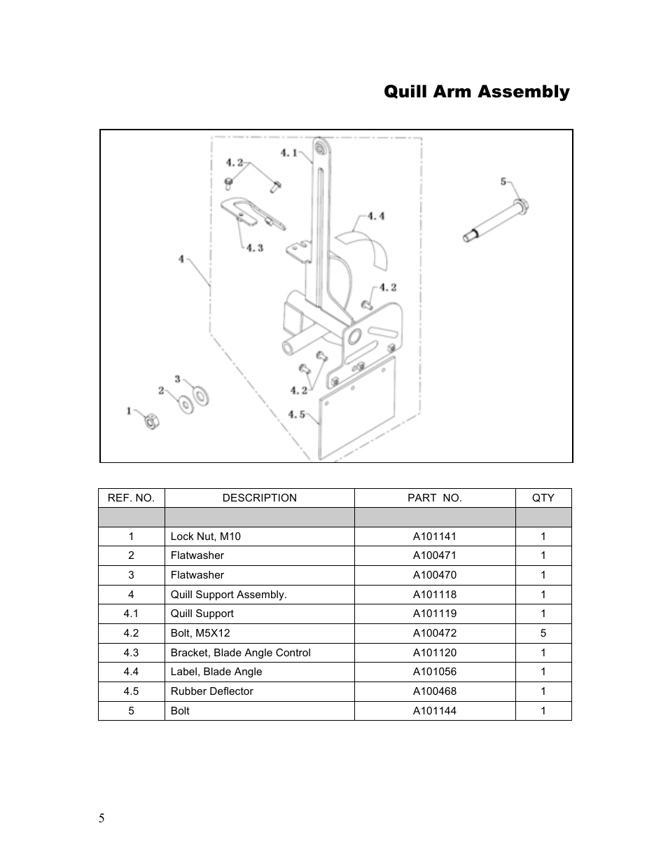 Quill arm assembly | Powermate P-WLE-1639-[E] User Manual | Page 6 / 35