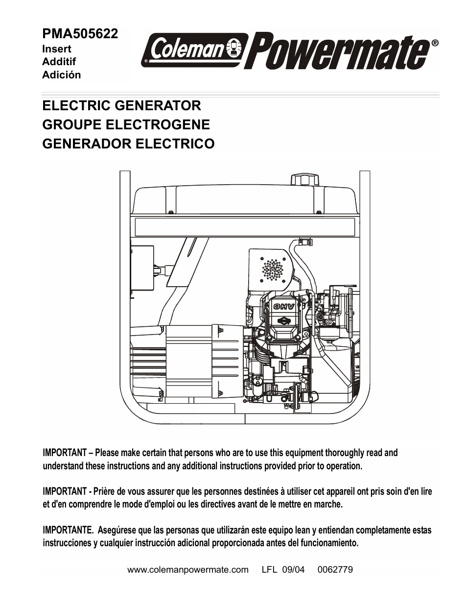 Powermate PMA505622 User Manual | 12 pages