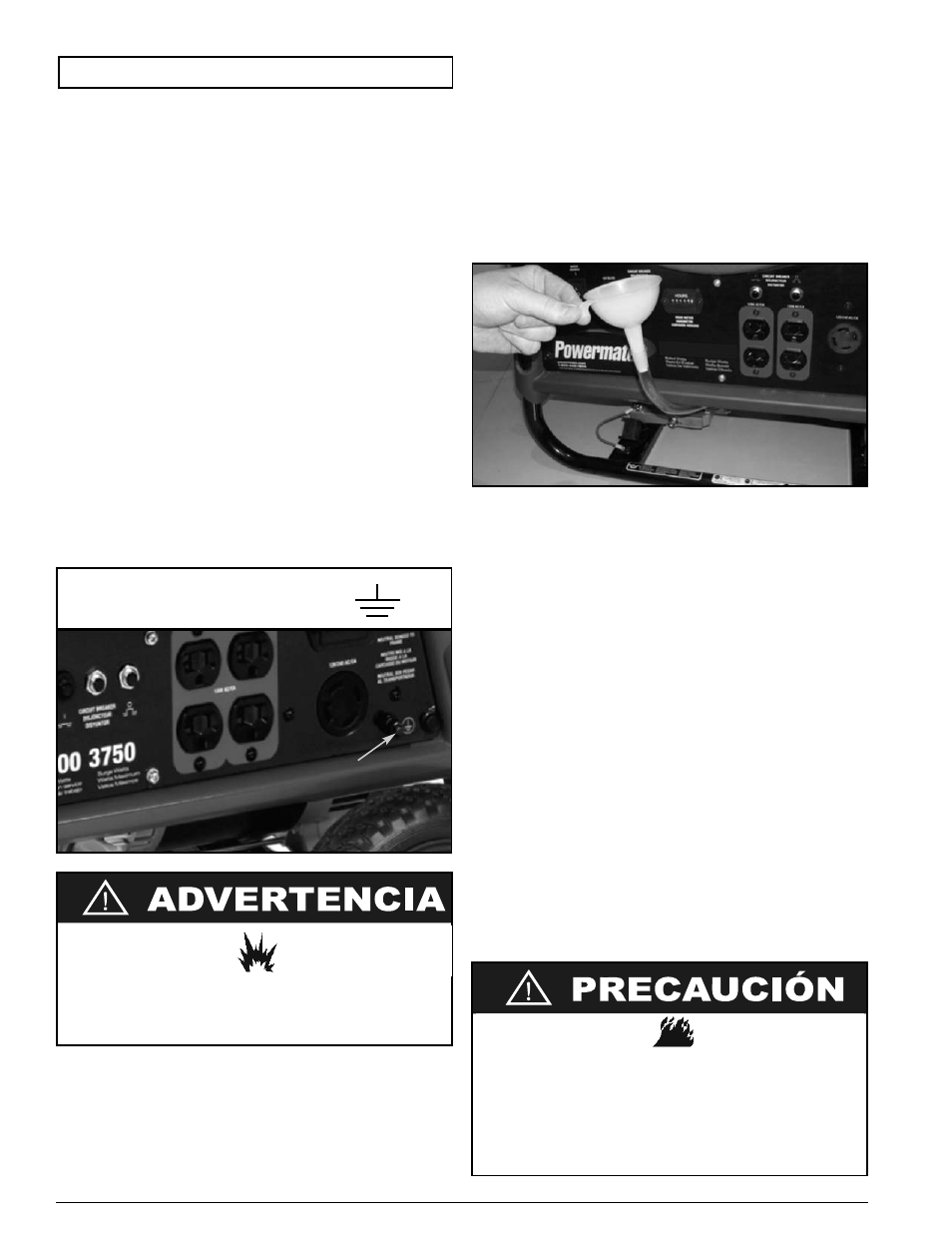 Antes de la, Antes de la operacion operacion | Powermate VX POWER SERIES PM0103007 User Manual | Page 30 / 44