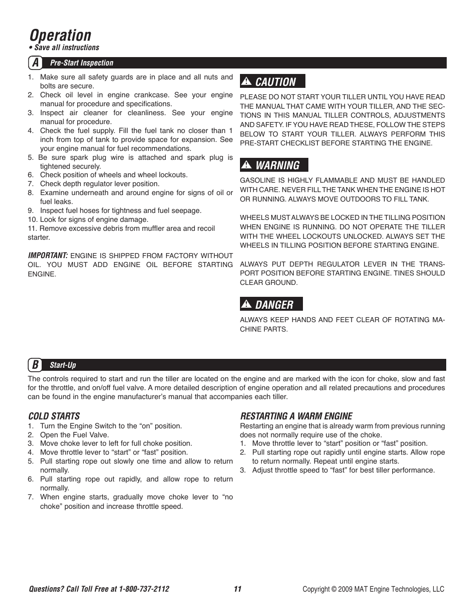 Operation, Caution, Warning | Danger | Powermate P-RTT-196MD-[E] User Manual | Page 12 / 52