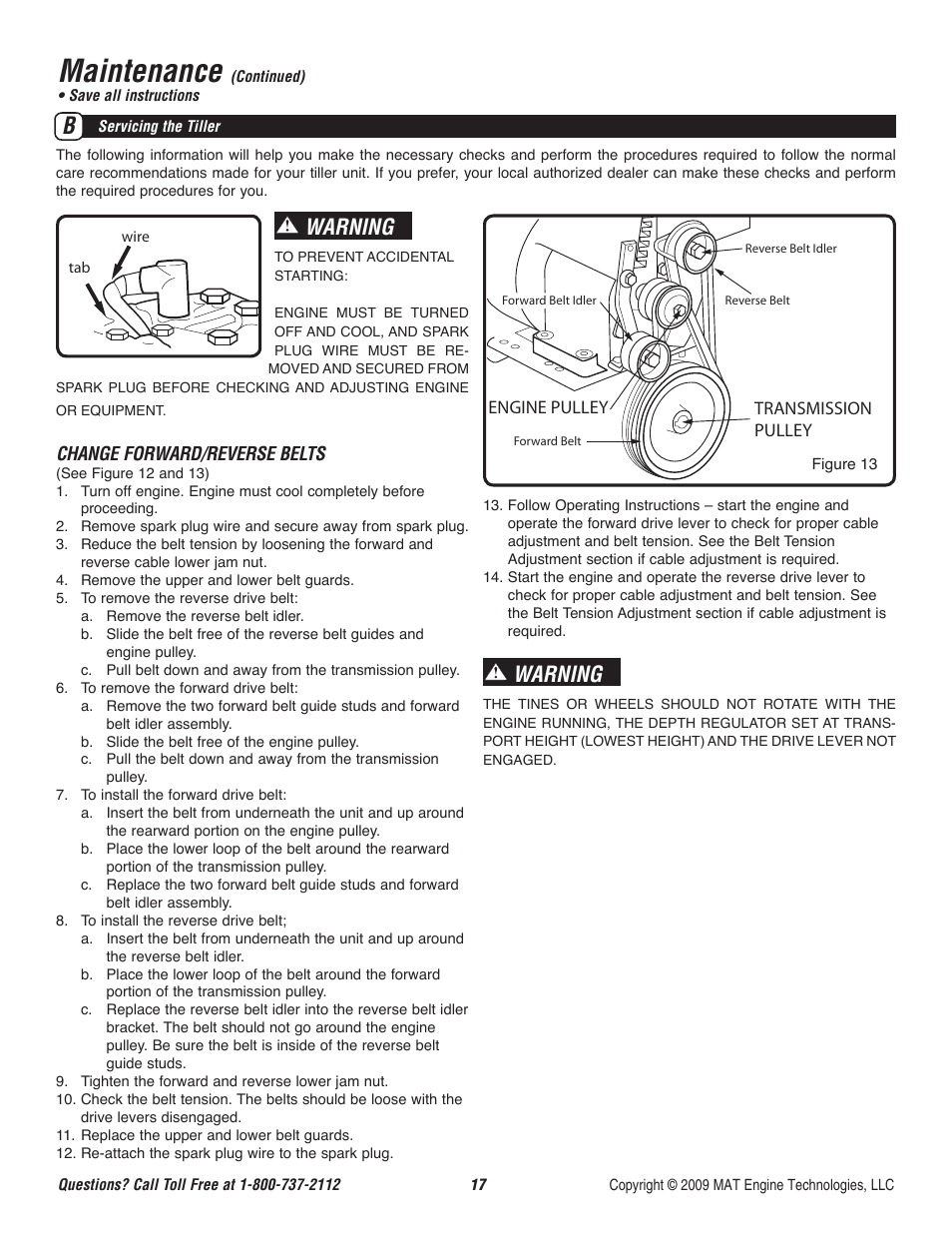 Maintenance, Warning | Powermate P-RTT-196MD-[E] User Manual | Page 18 / 52