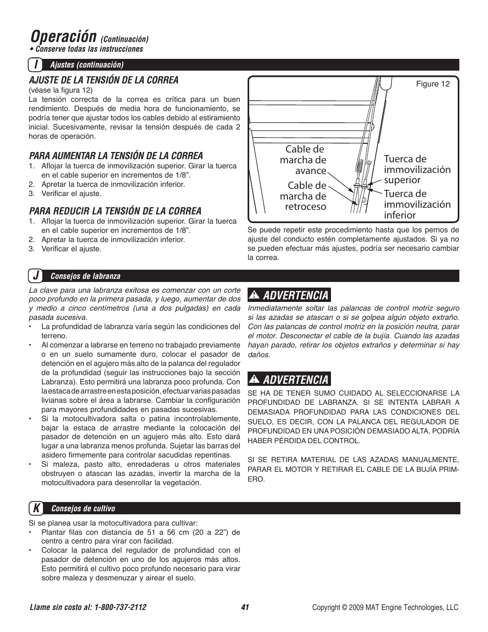 Operación, Advertencia | Powermate P-RTT-196MD-[E] User Manual | Page 42 / 52