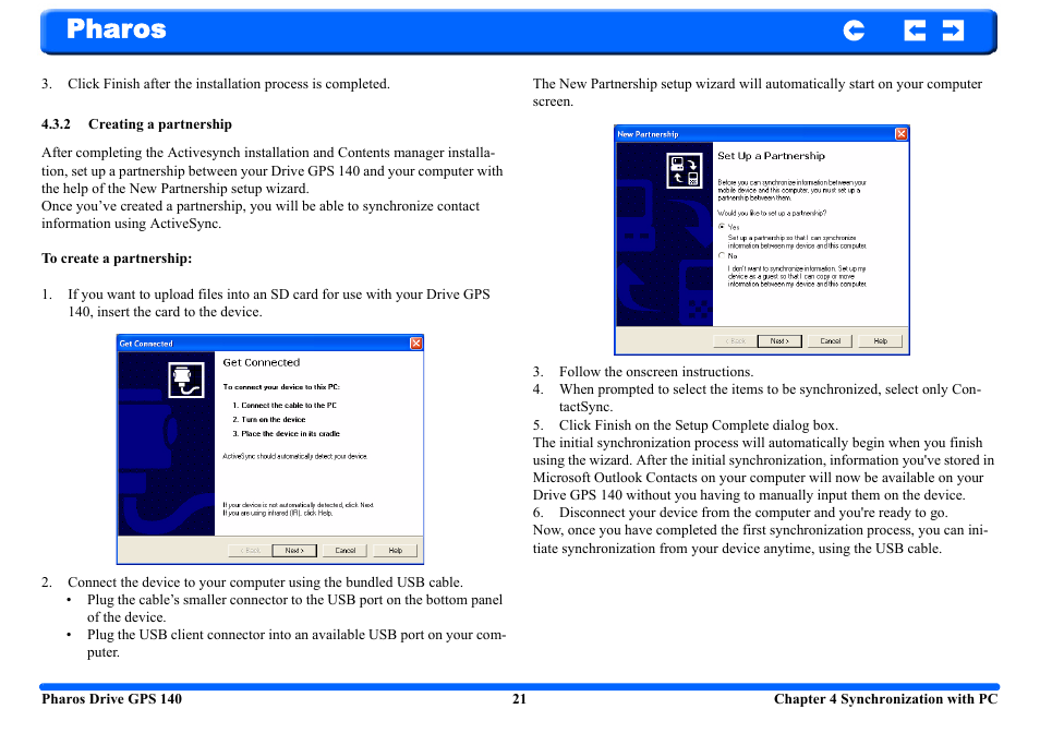2 creating a partnership, Pharos | Pharos Science & Applications 140 User Manual | Page 21 / 37