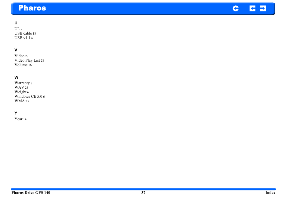 Pharos | Pharos Science & Applications 140 User Manual | Page 37 / 37