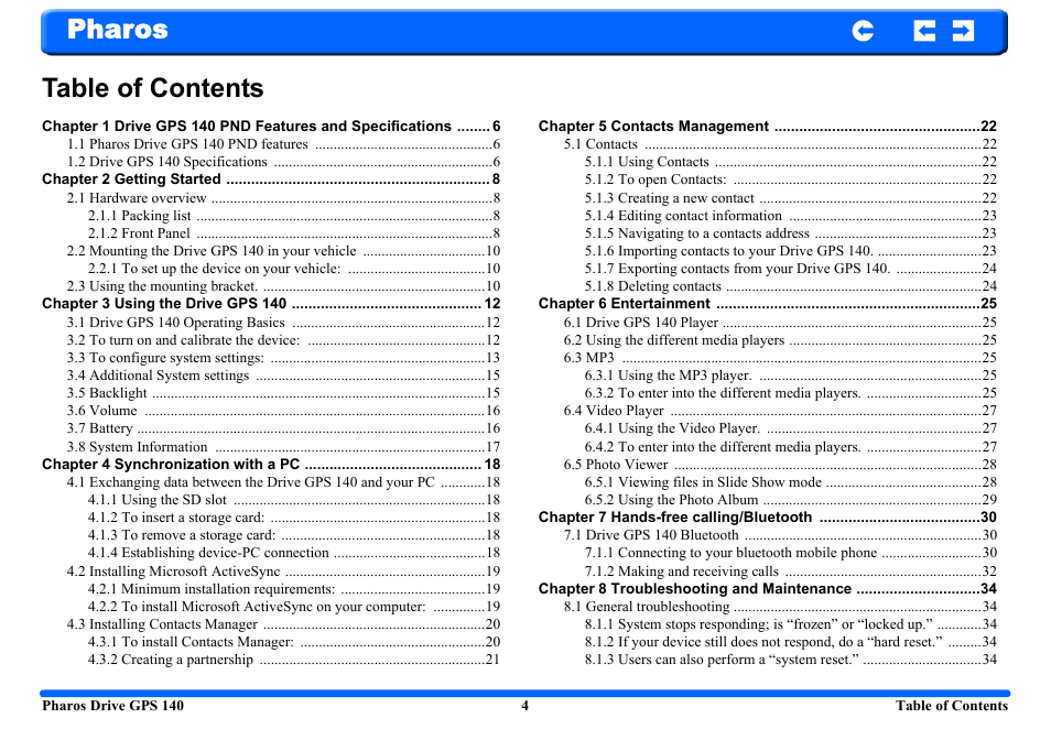 Pharos Science & Applications 140 User Manual | Page 4 / 37