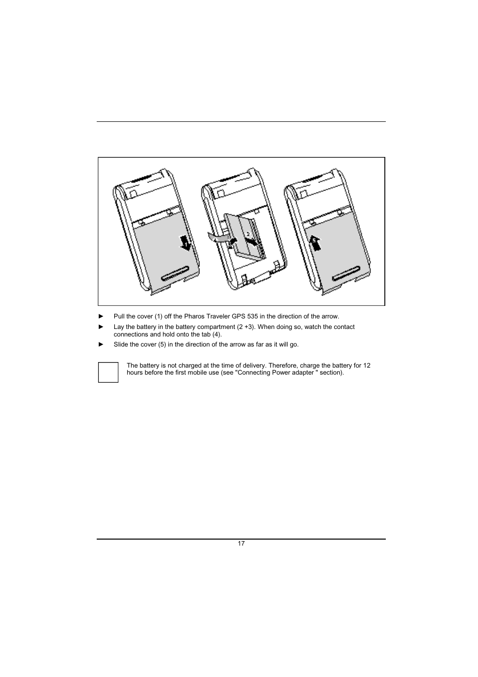 Inserting battery | Pharos Science & Applications 535 User Manual | Page 19 / 51