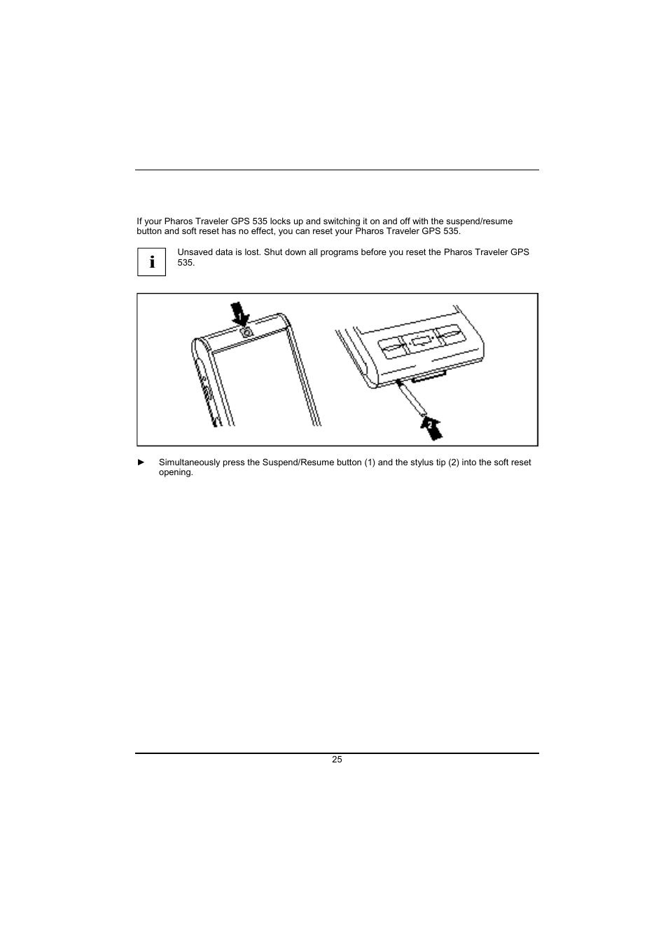 Resetting the pharos traveler gps 535 (cold start) | Pharos Science & Applications 535 User Manual | Page 27 / 51