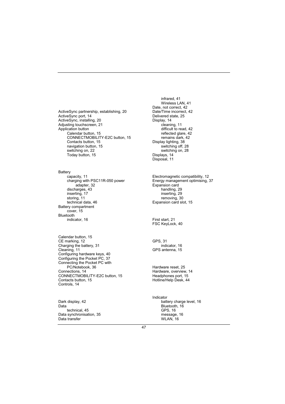 Index | Pharos Science & Applications 535 User Manual | Page 49 / 51