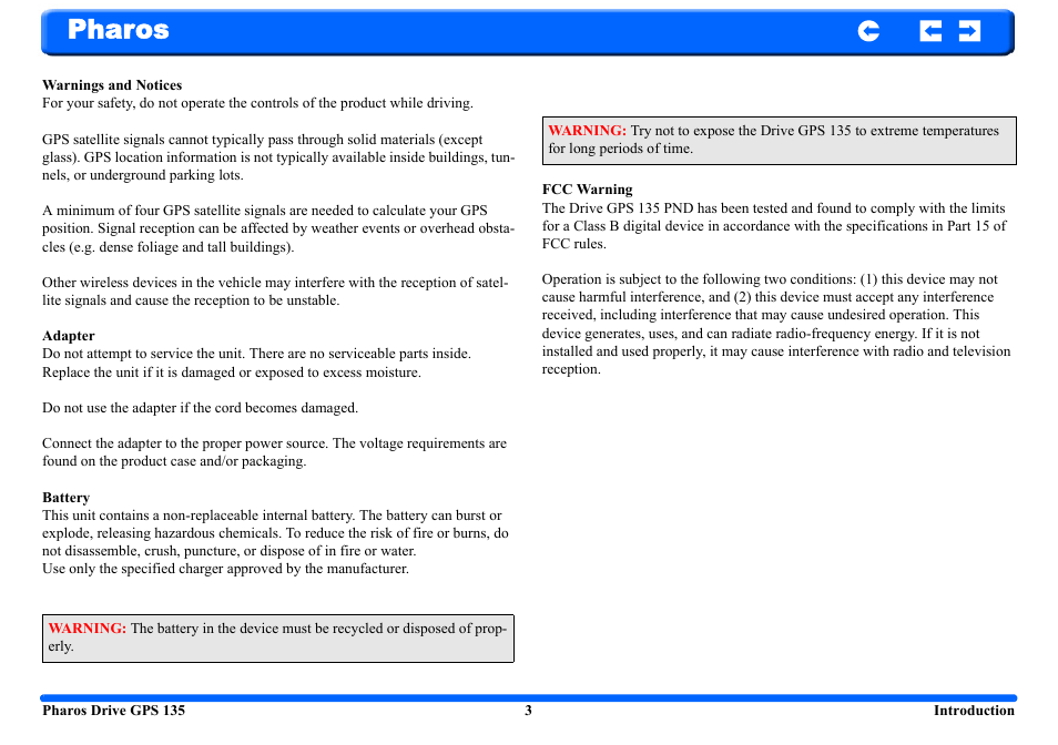 Pharos | Pharos Science & Applications 135 User Manual | Page 3 / 26