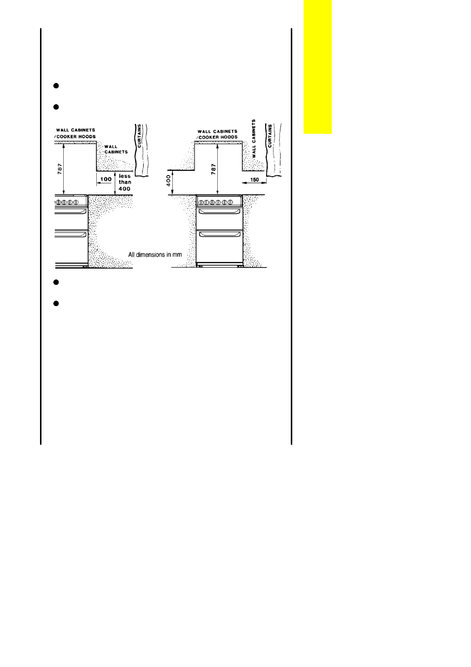 Positioning, Appliance dimensions | Parkinson Cowan SG 553 User Manual | Page 33 / 52