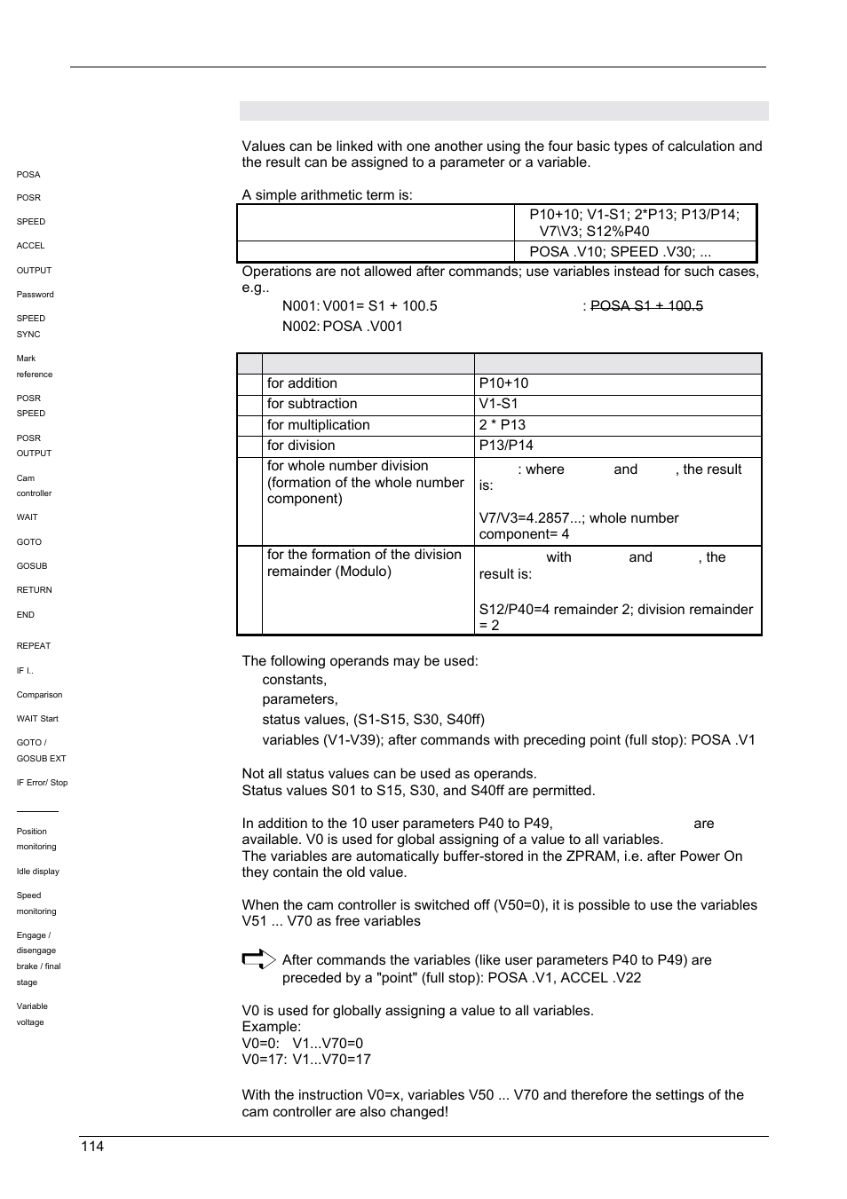 Arithmetic and variables, 2 arithmetic and variables, Operating instructions | Compax-m / -s | Parker  Products COMPAX-M /-S (L) User Manual | Page 114 / 242