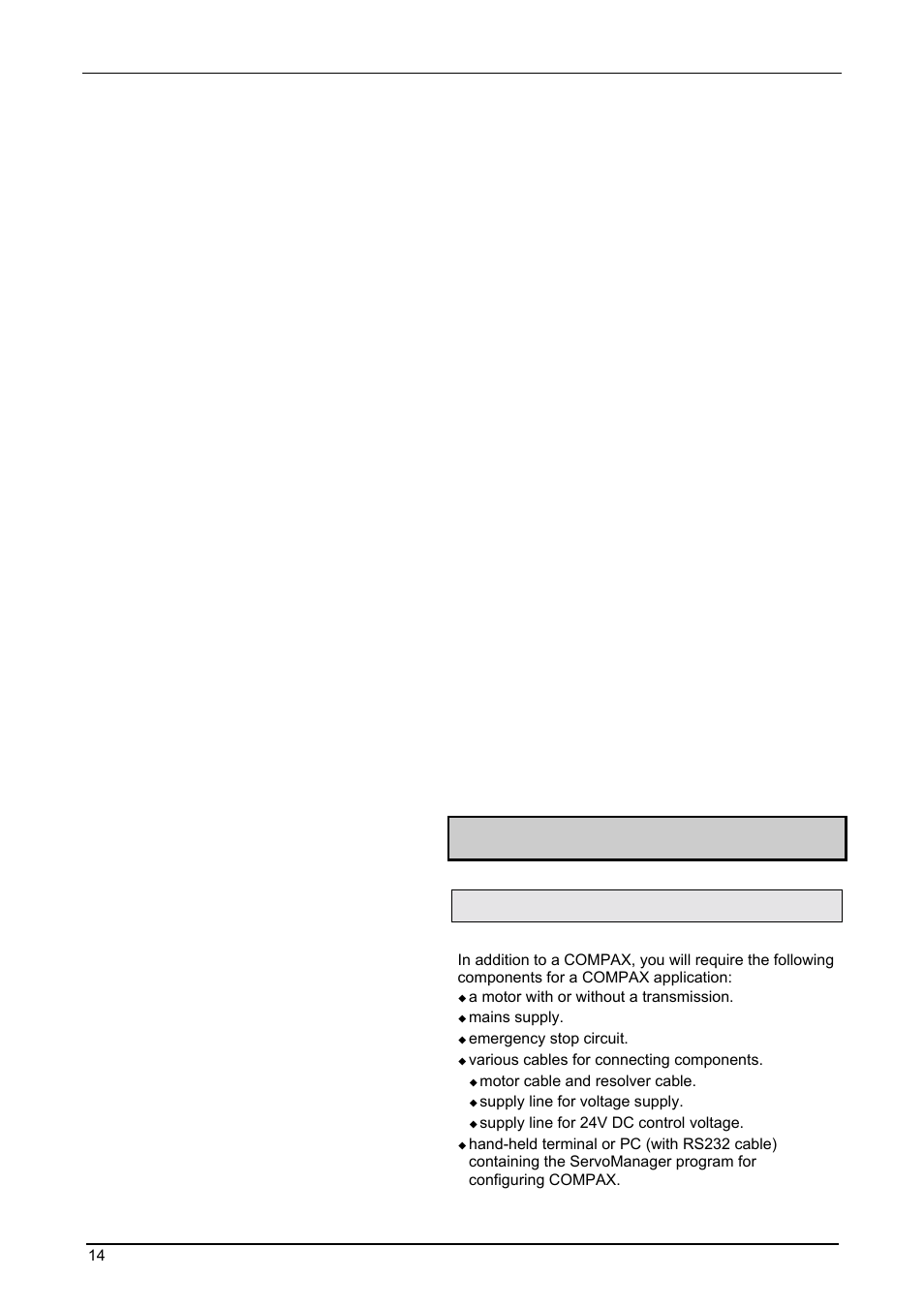 Start-up manual, Overview, Components required | 1 overview, Compax-m / -s, 1 components required | Parker  Products COMPAX-M /-S (L) User Manual | Page 14 / 242