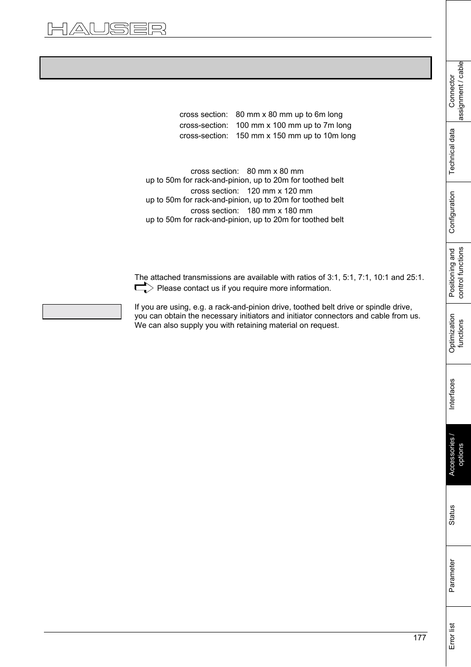 Hauser linear actuators, 4 hauser linear actuators, Initiator set | Parker  Products COMPAX-M /-S (L) User Manual | Page 177 / 242