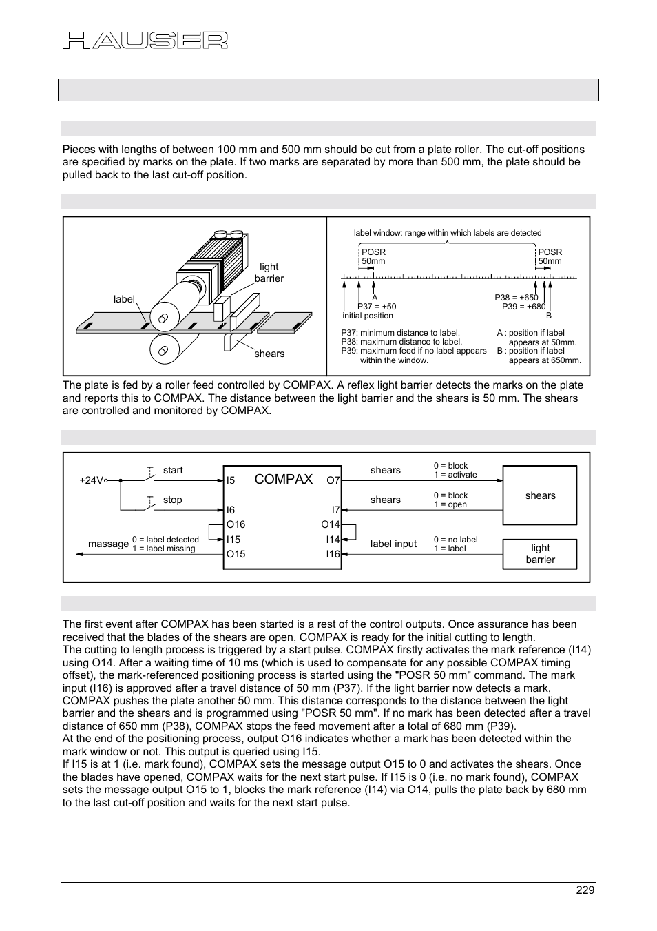 Mark-referenced positioning, 3 mark-referenced positioning, Application | Assignments, Wiring up the digital inputs and outputs, Compax, Function | Parker  Products COMPAX-M /-S (L) User Manual | Page 229 / 242