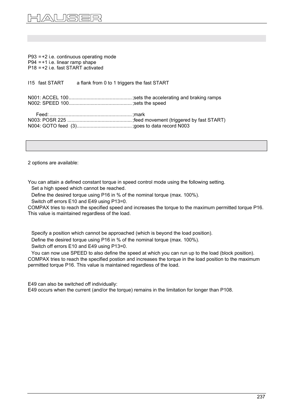 Implementing a torque controller, 8 implementing a torque controller, Programming | Parker  Products COMPAX-M /-S (L) User Manual | Page 237 / 242