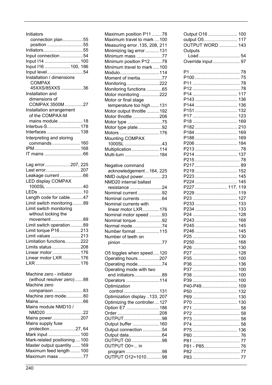 Index, Compax-m/s | Parker  Products COMPAX-M /-S (L) User Manual | Page 240 / 242