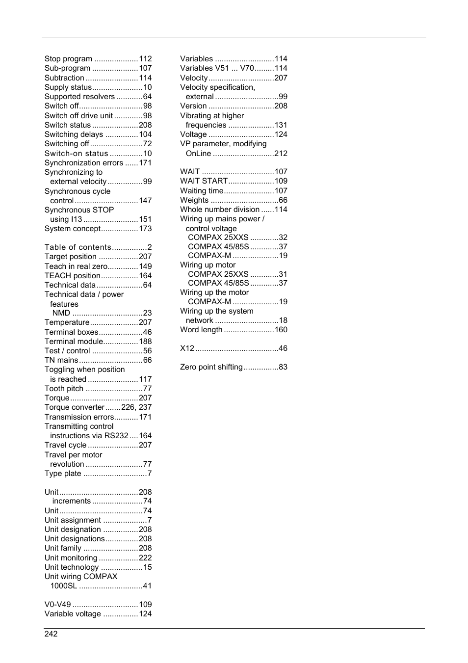 Index, Compax-m/s | Parker  Products COMPAX-M /-S (L) User Manual | Page 242 / 242