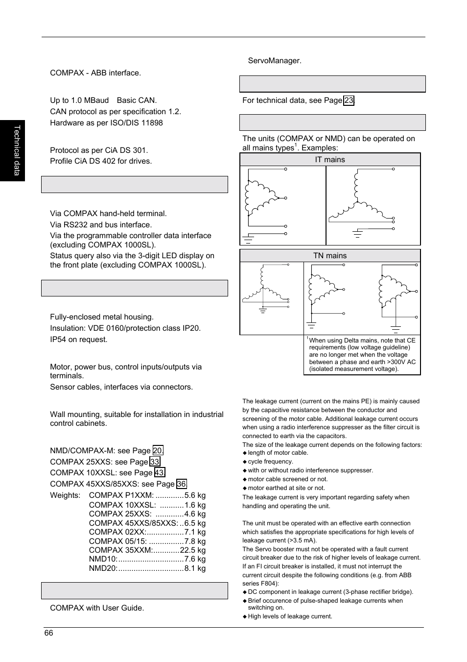 Start-up manual, Compax-m / -s, Operation | Housing, Standard delivery, Mains module, Permissible 3-phase mains | Parker  Products COMPAX-M /-S (L) User Manual | Page 66 / 242