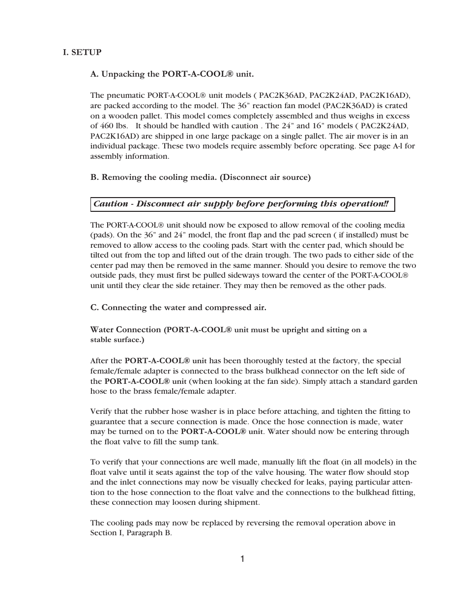 Port-A-Cool unit series 2000 Pneumatic PAC2K36AD User Manual | Page 3 / 14