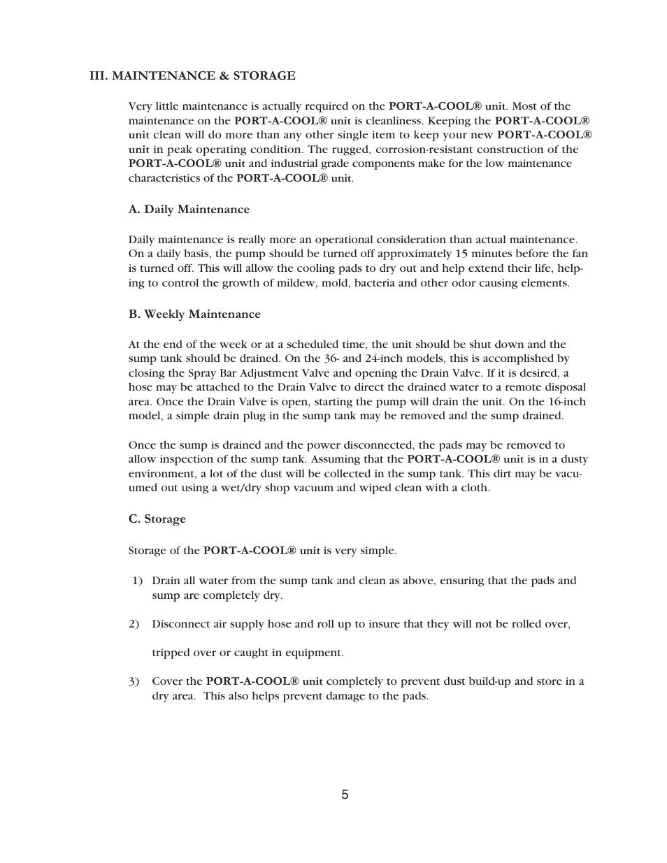 Port-A-Cool unit series 2000 Pneumatic PAC2K36AD User Manual | Page 7 / 14