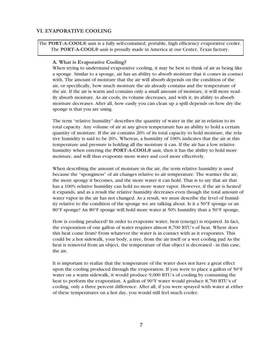 Port-A-Cool unit series 2000 Pneumatic PAC2K36AD User Manual | Page 9 / 14