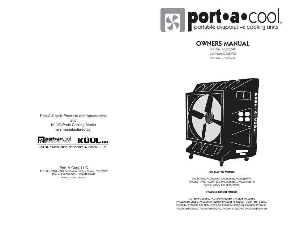 Port-A-Cool PAC2K16HPVSFC User Manual | 20 pages