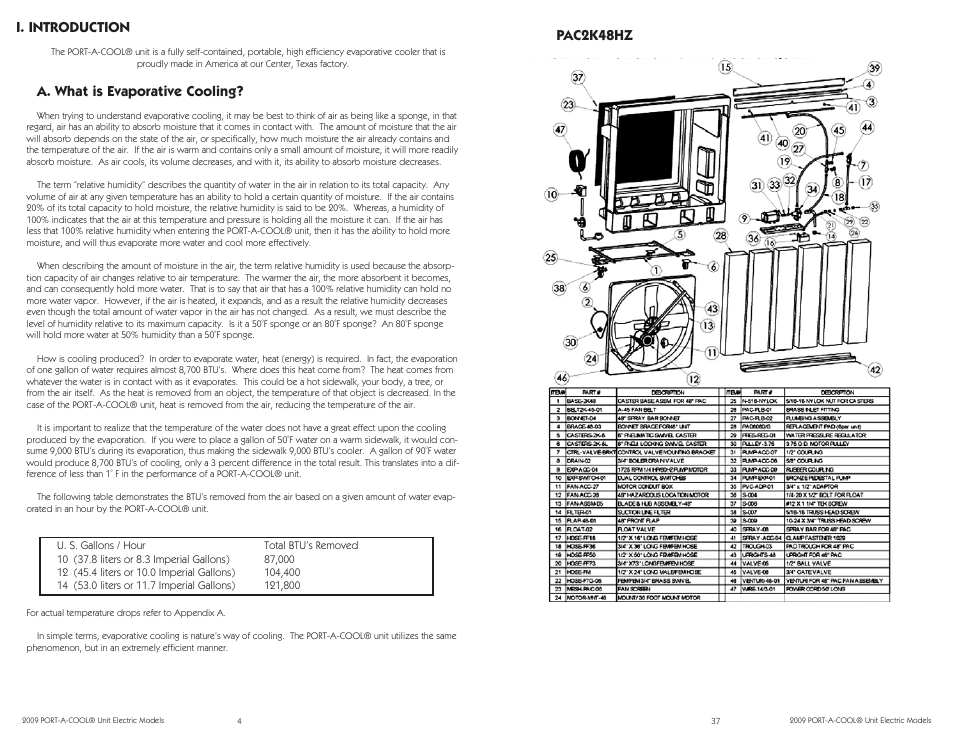 I. introduction, A. what is evaporative cooling, Pac2k48hz | Port-A-Cool PAC2K16HPVSFC User Manual | Page 4 / 20