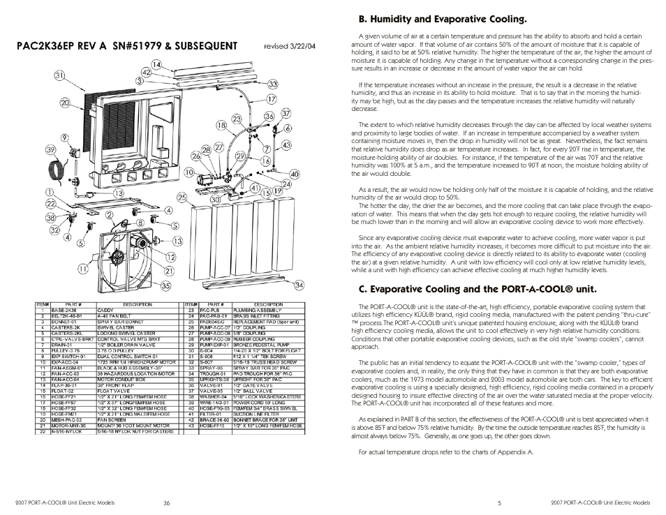 B. humidity and evaporative cooling, C. evaporative cooling and the port-a-cool® unit | Port-A-Cool PAC2K163SHD User Manual | Page 5 / 20