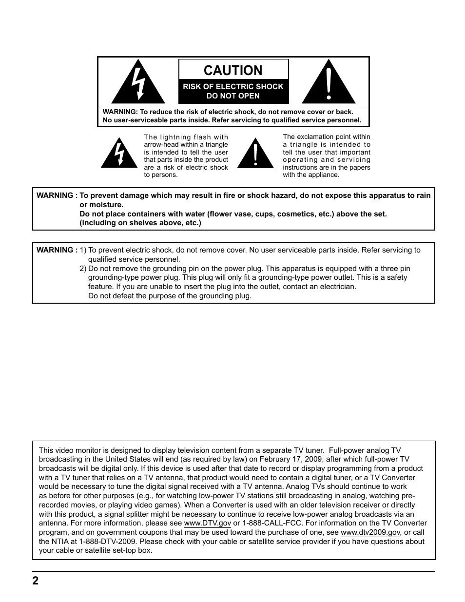 Caution | Pelican TH-50VX100U User Manual | Page 2 / 56